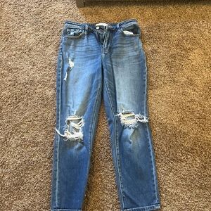 KanCan Blue Boyfriend Jeans Distressed Style